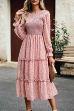 Load image into Gallery viewer, Smocked Flounce Sleeve Midi Dress