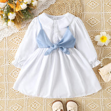 Load image into Gallery viewer, Contrast Peter Pan Collar Flounce Sleeve Dress