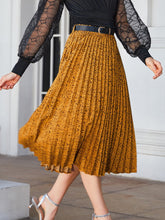 Load image into Gallery viewer, Leopard Print Pleated Midi Skirt