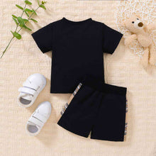 Load image into Gallery viewer, Baby Bear Graphic Round Neck Tee and Short Set