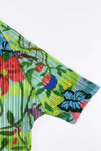 Load image into Gallery viewer, Floral Accordion Pleated Shirt and Midi Skirt Set with Pockets