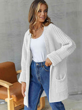Load image into Gallery viewer, Open Front Long Sleeve Cardigan with Pockets