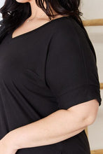 Load image into Gallery viewer, Zenana Full Size V-Neck Short Sleeve Slit T-Shirt and Shorts Set