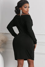Load image into Gallery viewer, Long Sleeve Plunge Ribbed Bodycon Dress
