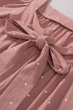 Load image into Gallery viewer, Polka Dot Tie-Back Puff Sleeve Blouse