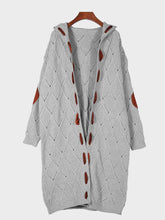 Load image into Gallery viewer, Openwork Long Sleeve Open Front Hooded Cardigan