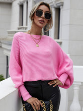 Load image into Gallery viewer, Horizontal Ribbing Dolman Sleeve Sweater