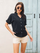 Load image into Gallery viewer, Notched Button Up Short Sleeve Shirt