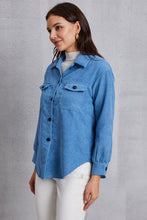 Load image into Gallery viewer, Pocketed Button Up Dropped Shoulder Jacket