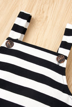 Load image into Gallery viewer, Baby Girl GOOD VIBES Bodysuit and Striped Overalls Set