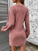 Load image into Gallery viewer, Ribbed Round Neck Long Sleeve Dress