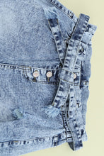 Load image into Gallery viewer, Acid Wash Belted Button Fly Distressed Jeans