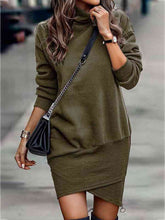 Load image into Gallery viewer, Round Neck Long Sleeve Mini Dress