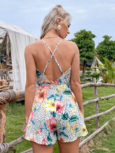 Load image into Gallery viewer, Backless Belted Crisscross Romper