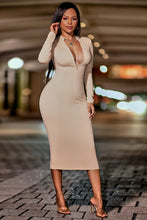 Load image into Gallery viewer, Zip Up Cutout Drawstring Detail Dress