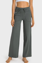Load image into Gallery viewer, Drawstring Waist Wide Leg Sports Pants with Pockets