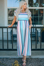 Load image into Gallery viewer, Striped Print High Waist Maxi Dress