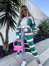 Load image into Gallery viewer, Striped Open Front Longline Cardigan