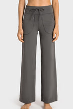 Load image into Gallery viewer, Drawstring Waist Wide Leg Sports Pants with Pockets