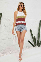 Load image into Gallery viewer, Color Block Round Neck Sleeveless Tunic Knit Top