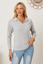 Load image into Gallery viewer, Collared Neck Dropped Shoulder T-Shirt