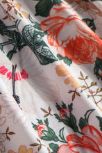 Load image into Gallery viewer, Girls Two-Tone Floral Hem Ruffle Shoulder Dress