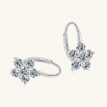 Load image into Gallery viewer, 1.2 Carat 925 Sterling Silver Moissanite Flower Huggie Earrings