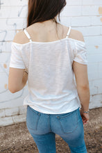 Load image into Gallery viewer, Lace Cutout Cold-Shoulder Top