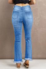 Load image into Gallery viewer, High Waist Distressed Raw Hem Jeans