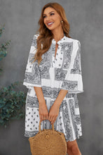 Load image into Gallery viewer, Paisley Three-Quarter Sleeve Mini Dress