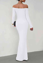 Load image into Gallery viewer, Off-Shoulder Long Sleeve Maxi Dress