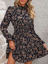 Load image into Gallery viewer, Mock Neck Flounce Sleeve Dress