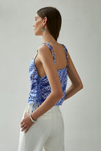 Load image into Gallery viewer, Printed Side Drawstring Tie-Shoulder Cami