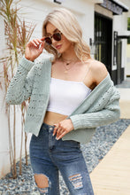 Load image into Gallery viewer, Open Front Cuffed Cropped Cardigan
