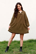 Load image into Gallery viewer, Ruffle Hem Balloon Sleeve Mini Dress