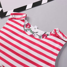 Load image into Gallery viewer, Floral Striped Round Neck Sleeveless Jumpsuit