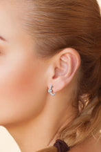Load image into Gallery viewer, 18k Gold-Plated Inlaid Moissanite Huggie Earrings