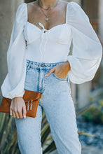 Load image into Gallery viewer, Tied Balloon Sleeve Bodysuit