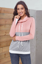 Load image into Gallery viewer, Color Block Raglan Sleeve Drawstring Sweatshirt