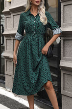 Load image into Gallery viewer, Polka Dot Tied Button Up Dress