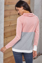 Load image into Gallery viewer, Color Block Raglan Sleeve Drawstring Sweatshirt