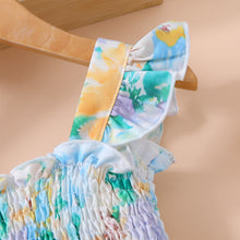 Load image into Gallery viewer, Baby Girl Floral Smocked Square Neck Dress