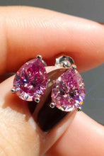 Load image into Gallery viewer, 2 Carat Teardrop Moissanite Platinum-Plated Stud Earrings