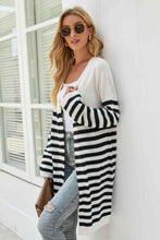 Load image into Gallery viewer, Striped Open Front Longline Cardigan