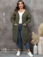 Load image into Gallery viewer, Plus Size Long Sleeve Pocketed Cardigan