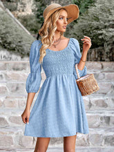 Load image into Gallery viewer, Swiss Dot Smocked Scoop Neck Dress