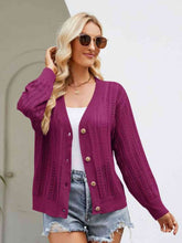 Load image into Gallery viewer, Button Down Ribbed Trim Cardigan
