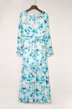 Load image into Gallery viewer, Floral Surplice Split Tie Waist Maxi Dress