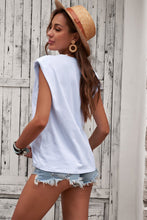 Load image into Gallery viewer, Padded Shoulder Letter Print Tank Top