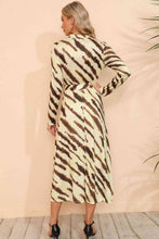 Load image into Gallery viewer, Printed Mock Neck Long Sleeve Slit Dress